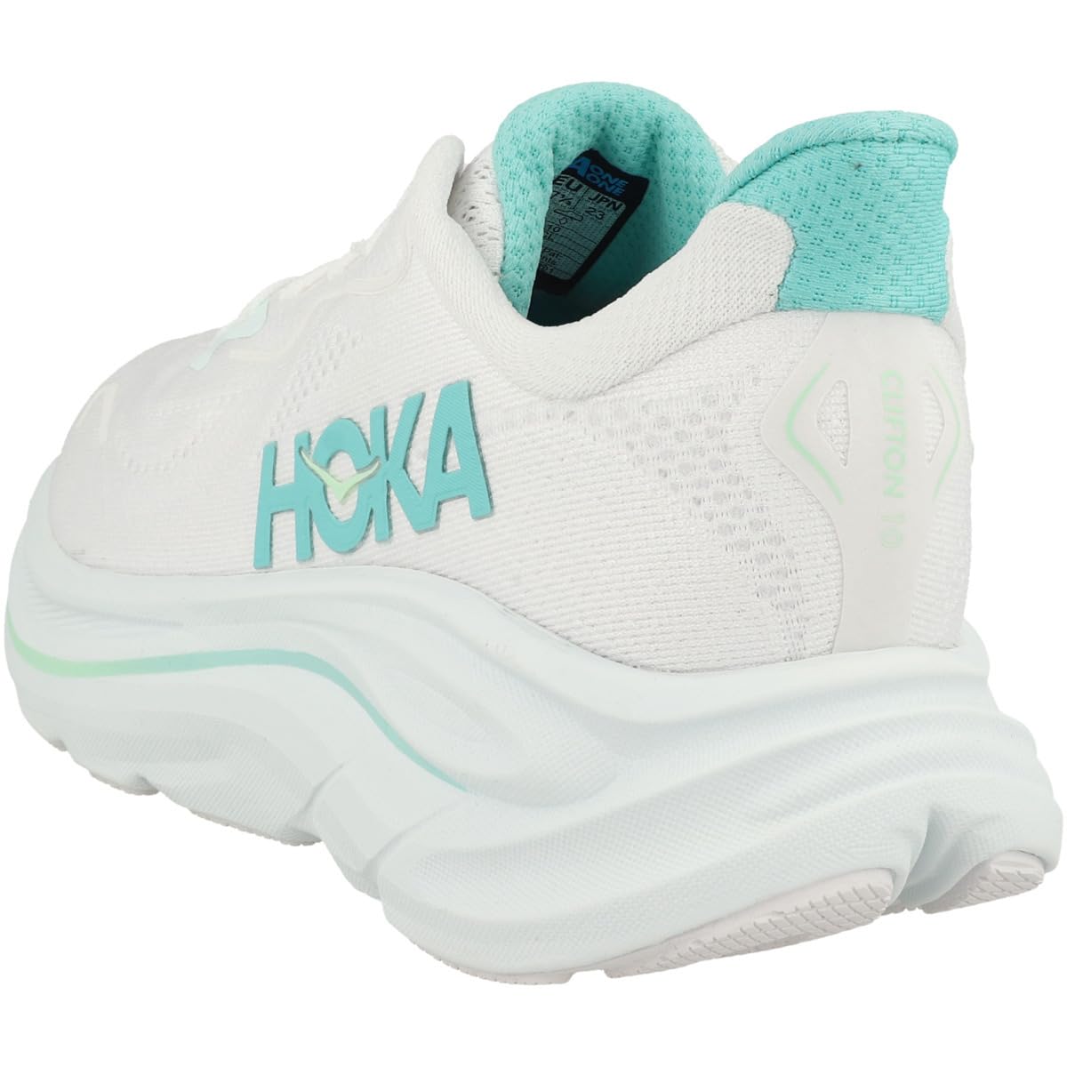 HOKA One One 1162031-WTCL Clifton 10 Mujer White/Cielo Blue EU 41 1/3