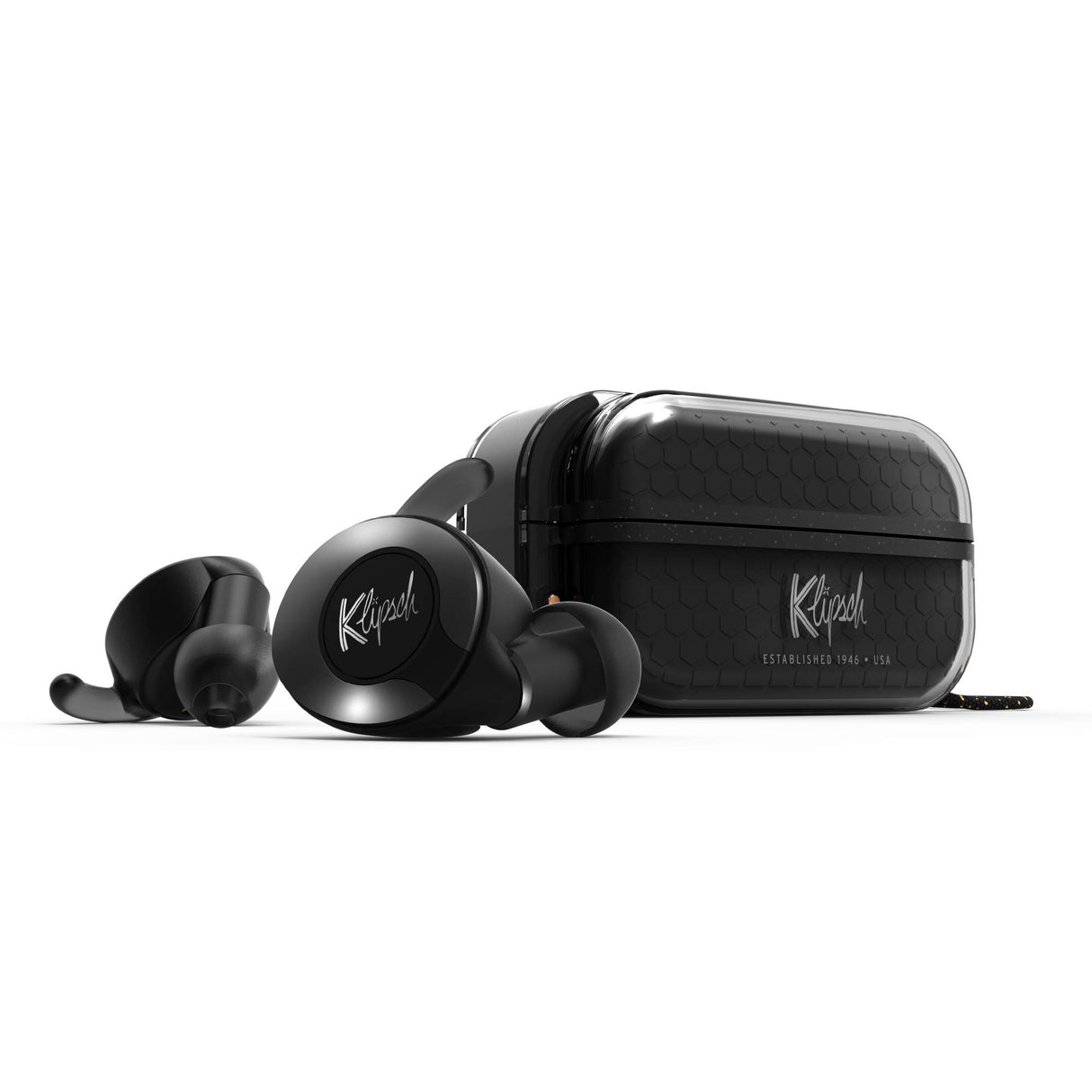 Klipsch T5 II True Wireless Sport Black - Auriculares inalámbricos para Deporte Bluetooth 5.0, Control Táctil, InEar, Negro, Control de Llamadas, Resisteme a Humedad y Sudor, Negro