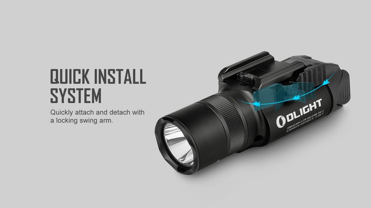 OLIGHT Baldr Pro R 1350LM 200M Linterna Lámpara Luz Recargable USB Magnética con LED Luz Blanco Compatible Batería Incorporada para Actividades Deportivas Negro