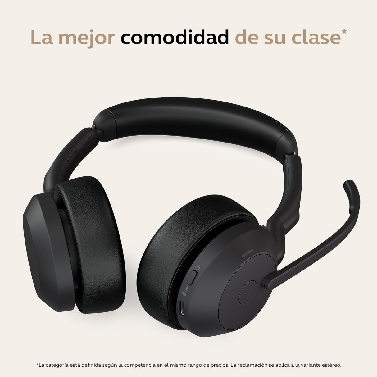 Jabra Evolve2 55 Auriculares Estéreo Inalámbricos con Tecnología Jabra Air Comfort, Micrófonos con Cancelación de Ruido y ANC, Certificado para MS Teams, Negro
