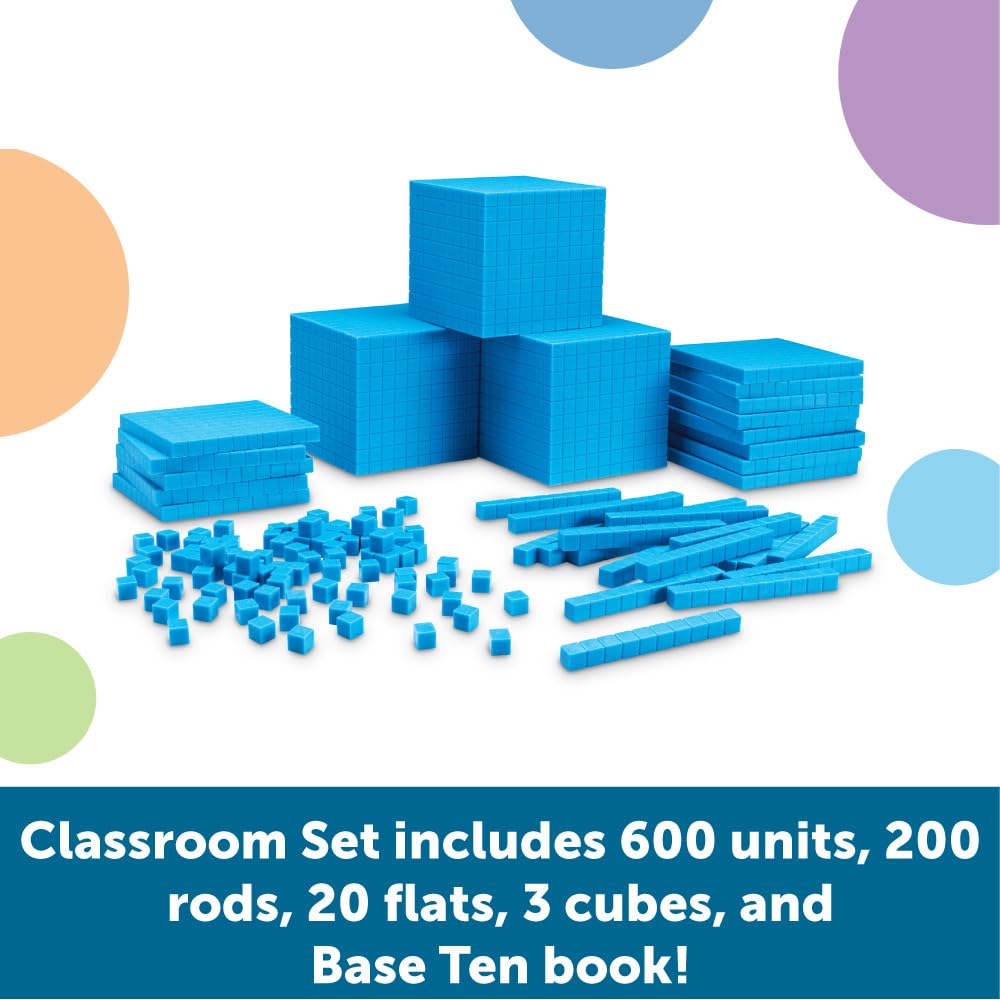 Learning Resources Set para el aula de bloques de plástico de base diez