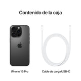 Apple iPhone 16 Pro (1 TB) - Titanio Negro + Funda de Silicona con MagSafe - Negro