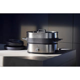 WMF Lono Hot Pot & Steamer, olla eléctrica versátil 1750 W, Negro, Acabados de Acero Inoxidable de Cromargan