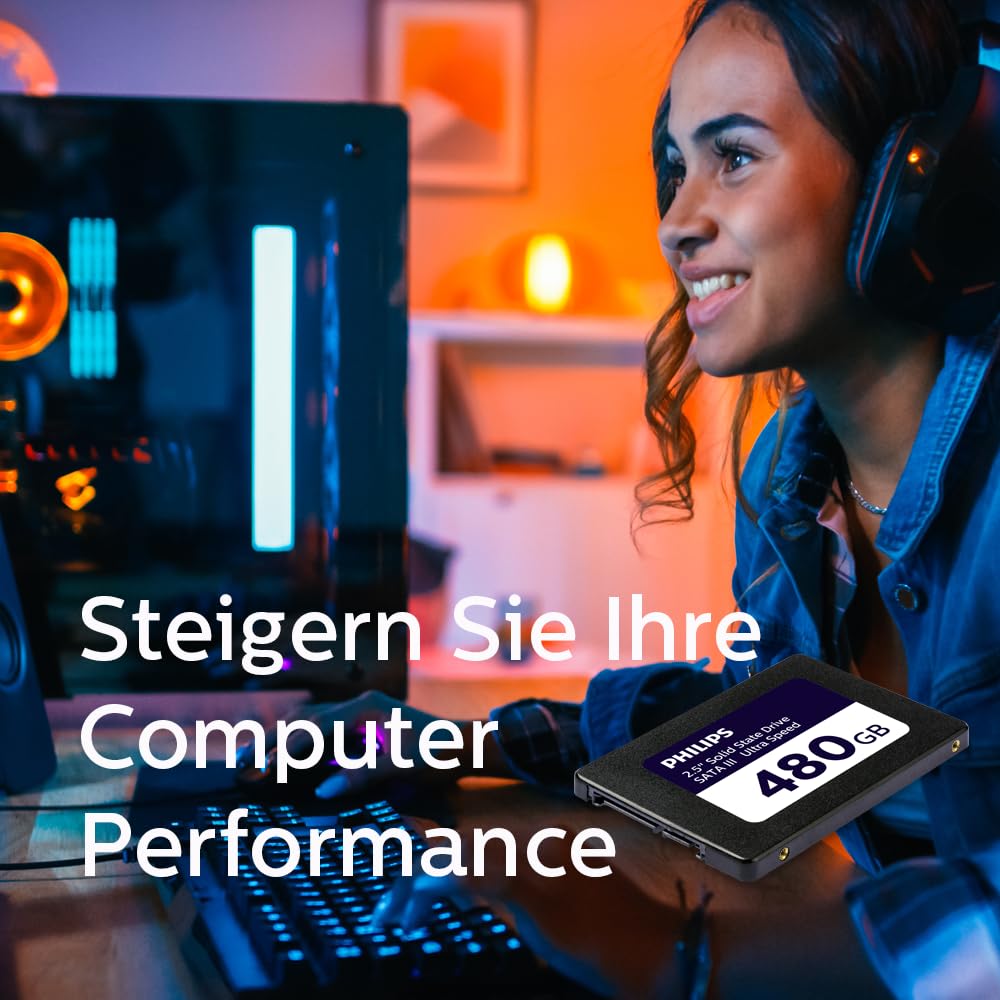 Philips SSD Interno de 2,5 Pulgadas SATA III 480GB Speed