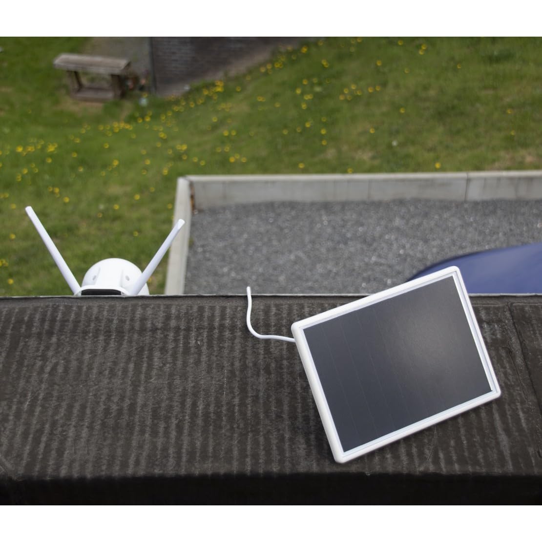 2x Cámara rotativa WiFi inalámbrica domo para exteriores con panel solar