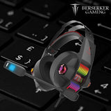 BERSERKER Auriculares Gaming con Micrófono, 40mm, Cable 2.1m, RGB LED, Compatible con PS4/Xbox One/Switch/PC