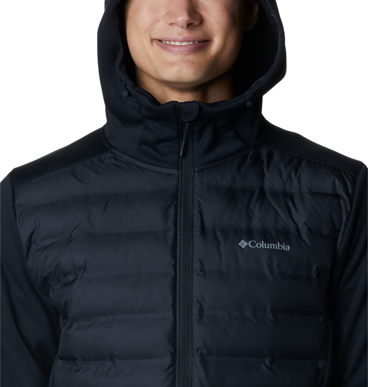 Columbia Hombre Sudadera con Capucha Y Cremallera, Black, S