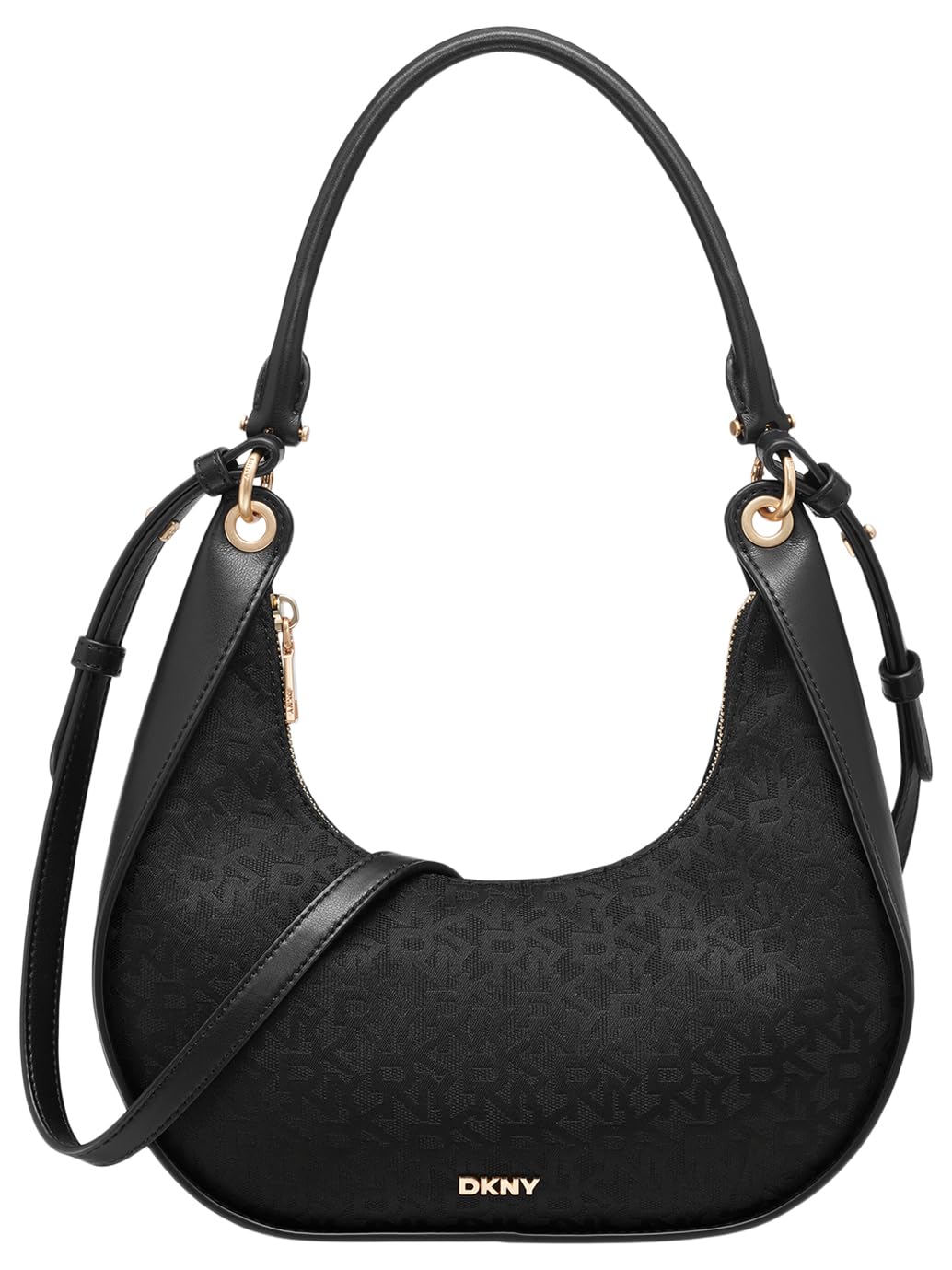 DKNY Abby Hobo Crossbody, Bolso de Mano Mujeres, Jet Blk/Blk