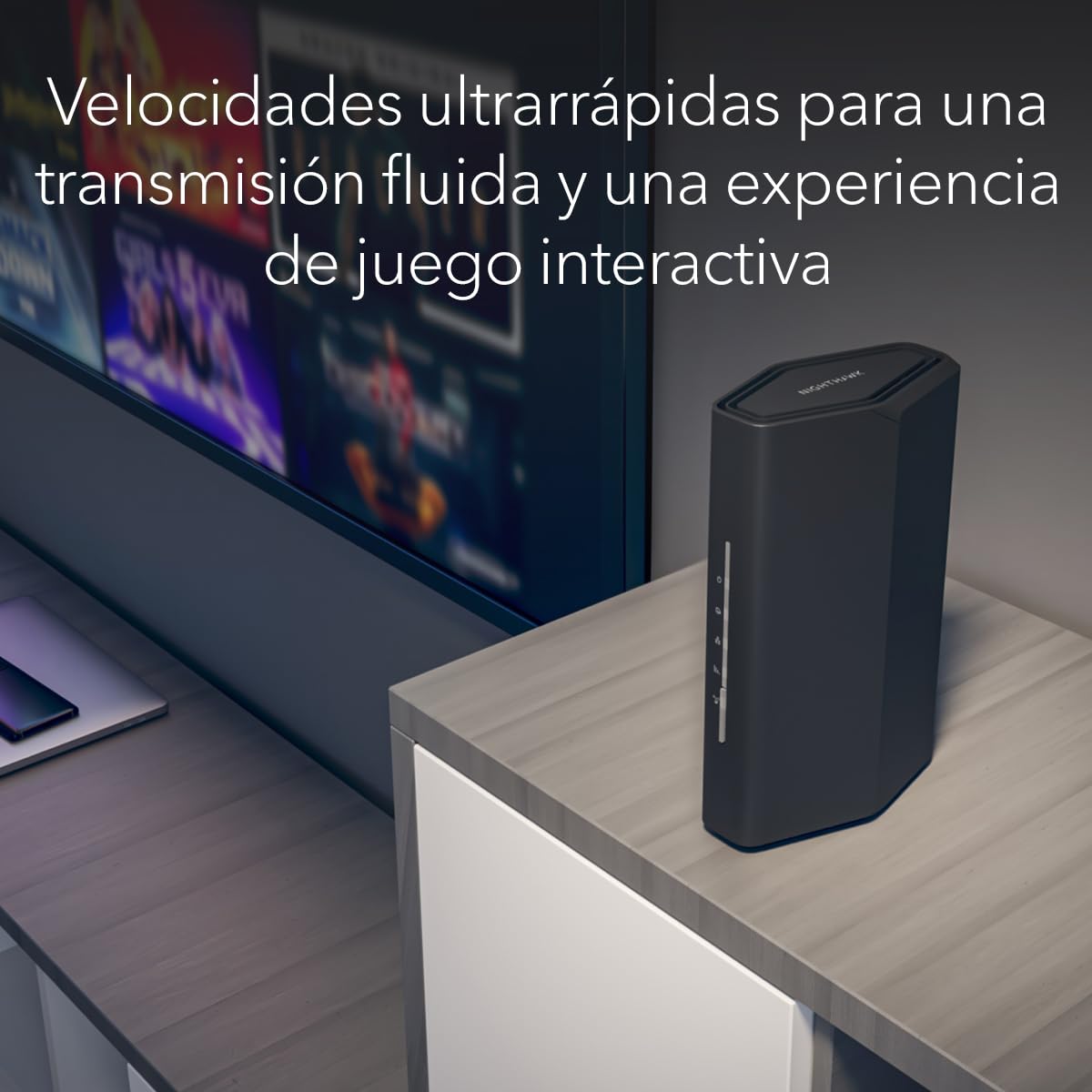 NETGEAR Router WiFi 7 Nighthawk (RS100), Velocidad inalámbrica BE3600 (hasta 3.6 Gbps), Cobertura de hasta 135 m² para 50 Dispositivos, Puerto de Internet de 2,5 G, WiFi 7, 3.6 Gbps