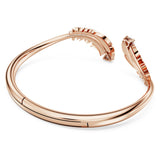 Swarovski Brazalete Nice, con Motivo de Plumas, Pavé Blanco, Baño Tono Oro Rosa, M