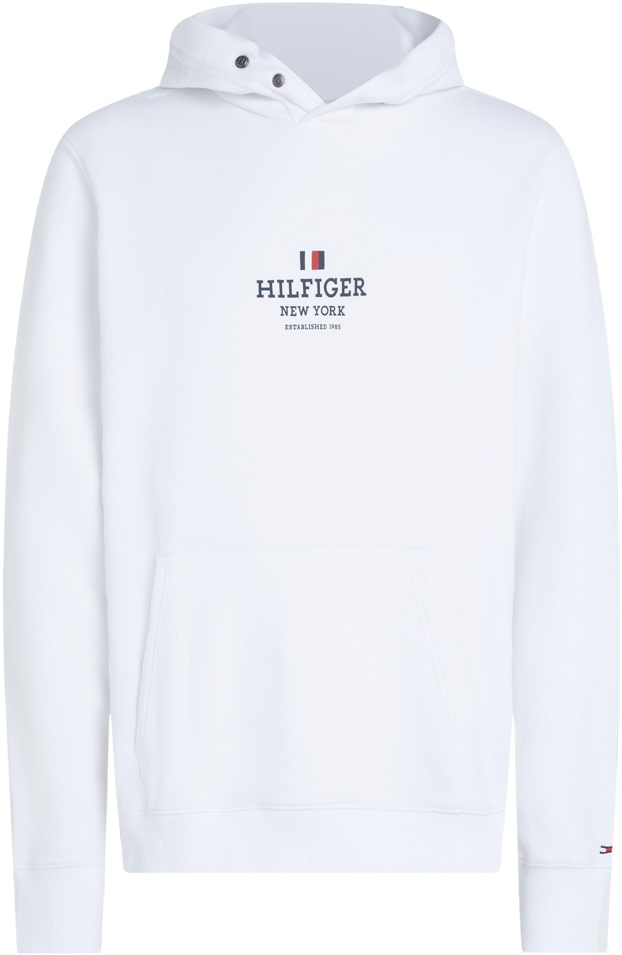 Tommy Hilfiger Sudadera para Hombre Hoodie con Capucha, Blanco (White), M