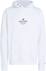 Tommy Hilfiger Sudadera para Hombre Hoodie con Capucha, Blanco (White), M