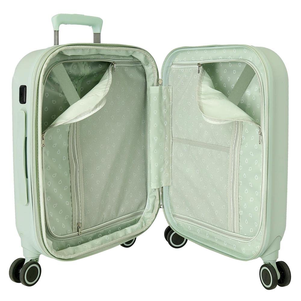 Enso Tropical Love Maleta de Cabina Verde 40x55x20 cms Rígida ABS Cierre TSA Integrado 37L 2,74 kgs 4 Ruedas Dobles Equipaje Mano