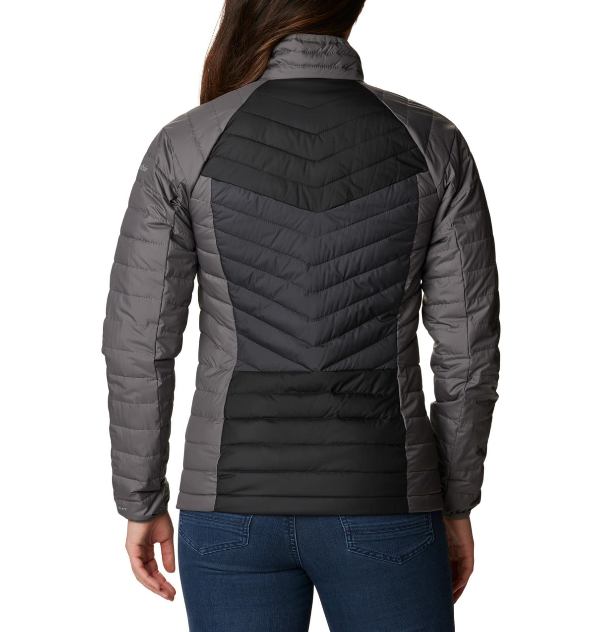 Columbia Powder Lite Jacket, Chaqueta Acolchada para Mujer, City Grey/Black/Shark, Talla M