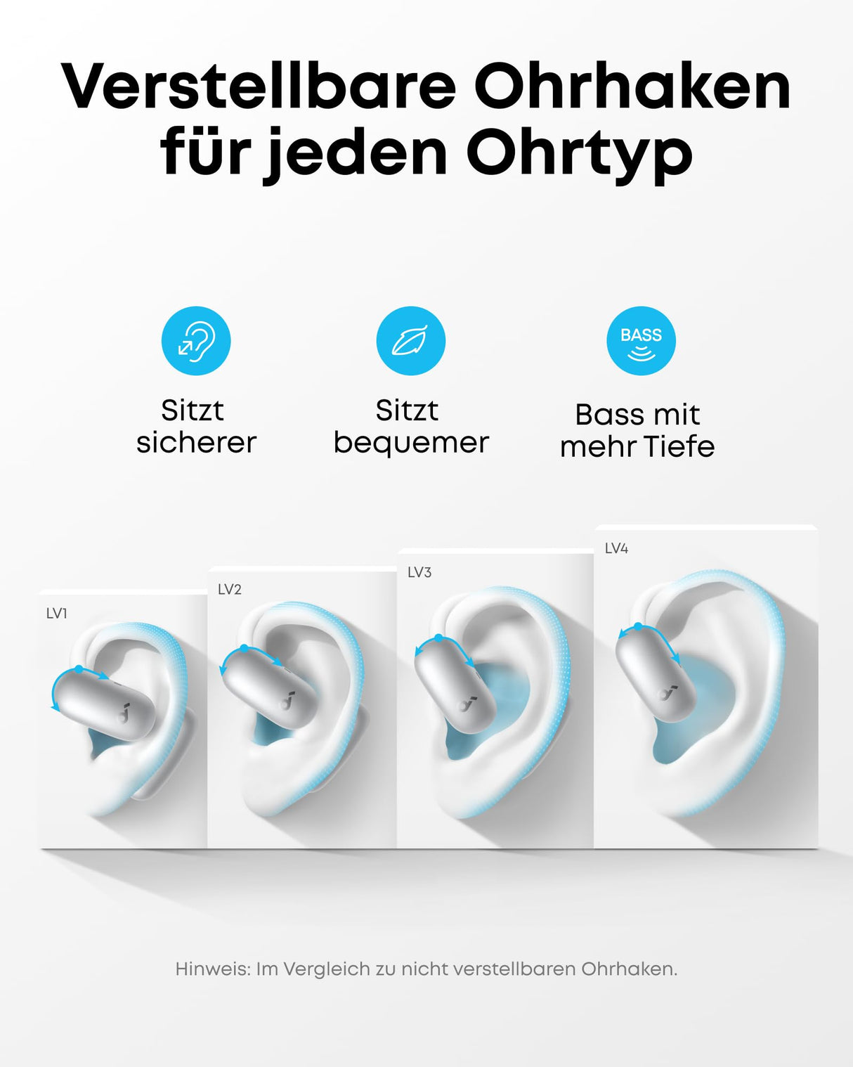 Soundcore AeroFit 2 Asistente con IA de Anker, Auriculares Apen-Air, Ajuste sin Presión, Graves 2 Veces Más Intensos, Traducción en Tiempo Real, Alta Resolución, 35 Horas de Reproducción, IP55