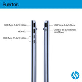 HP OmniBook 5 AI - Ordenador Portátil de 16" OLED 2K (Procesador Intel Core Ultra 7-255U, 32GB RAM, 1TB SSD, Gráficos Intel, Windows 11 Home) Azul - Teclado QWERTY Español