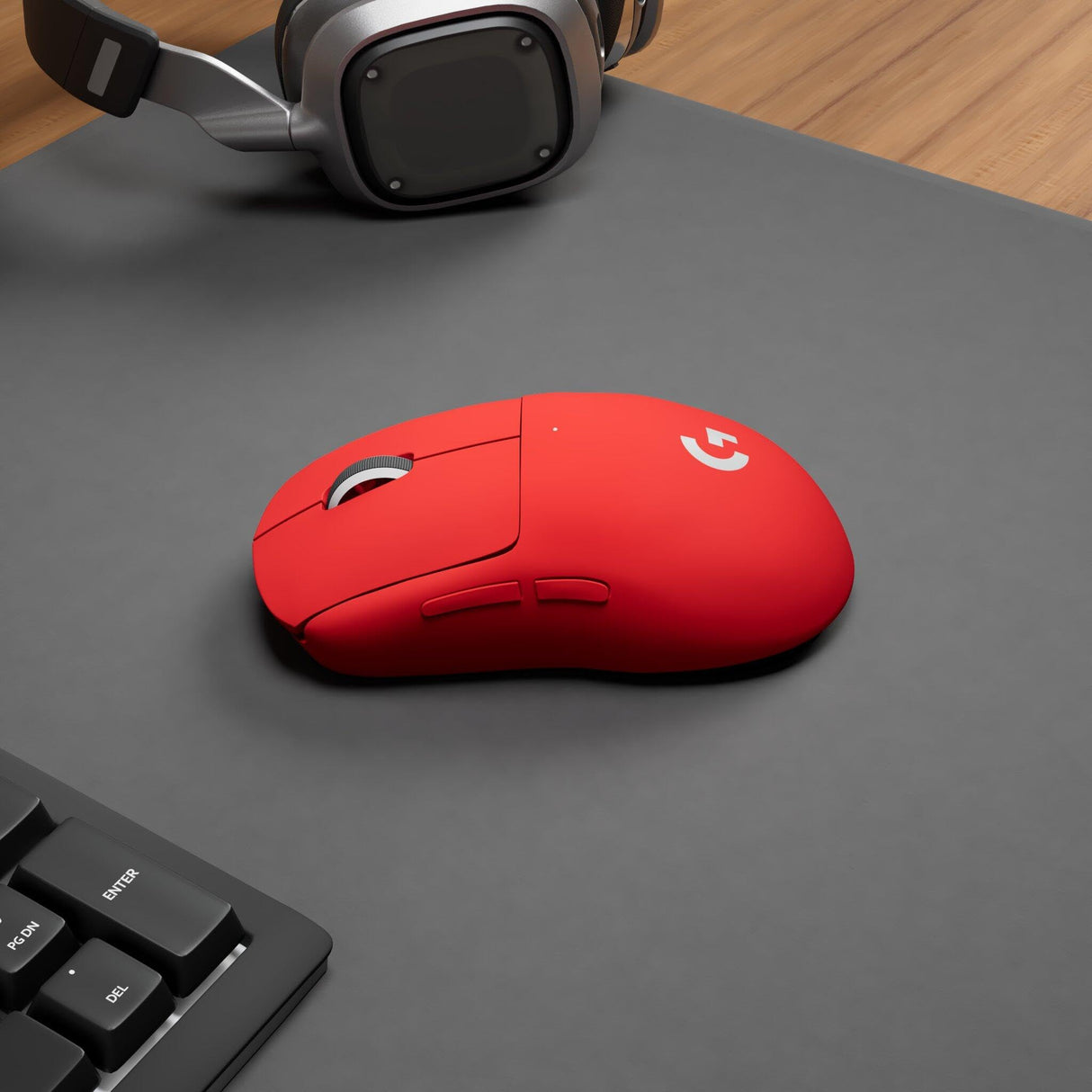 Logitech G PRO X SUPERLIGHT Ratón inalámbico Gaming, ultraligero, 5 botones programables, batería larga duración, memoria integrada - Rojo