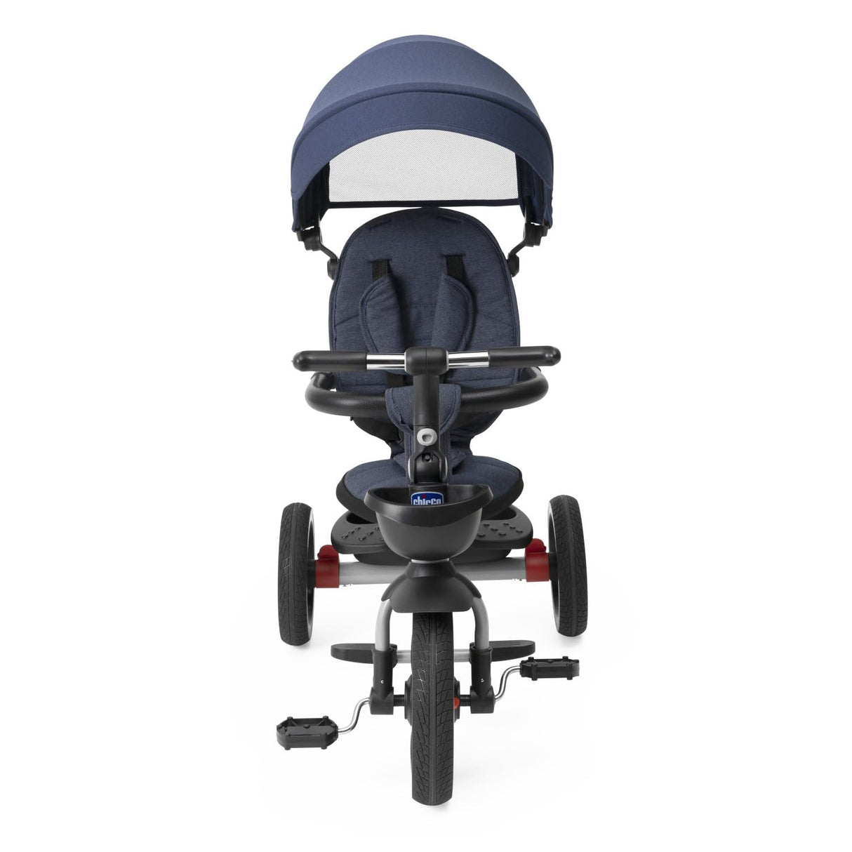 Chicco, 4in1 Trike Triciclo con Estructura de Metal, Ruedas Goma EVA, Cinturón de 4 Puntos, Manillar Telescópico y Capota Desmontable, Cochecito con Asiento Reversible, Cesta, Juguete 6 Meses - 5 Años