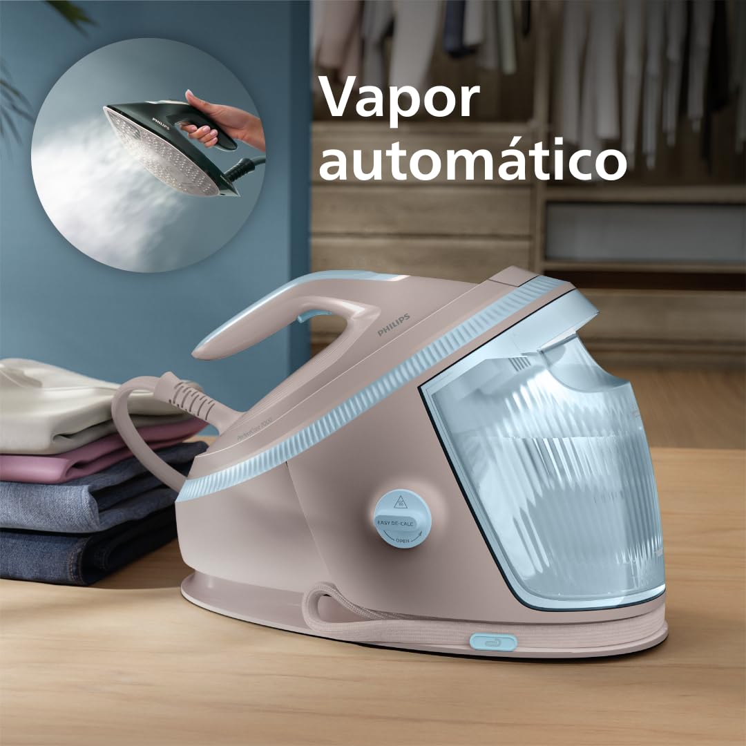 Philips PerfectCare Centro de planchado Serie 7000, golpe de vapor de 600g, suela SteamGlide Elite de 8,5 bares (PSG7200/60)