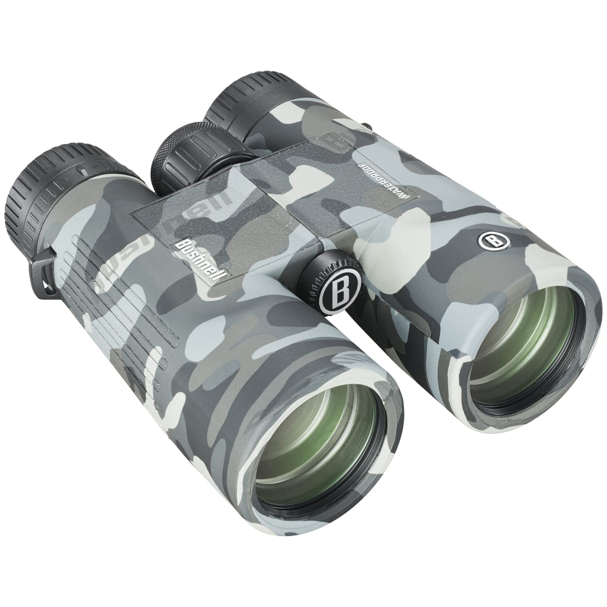 Bushnell Prismáticos Impermeables IPX7 Multiusos 10x42 con Lentes Totalmente revestidas y Armadura de Goma Duradera en Camuflaje Negro BBC1042W