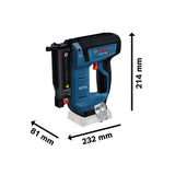 Clavadora para madera a batería GNH 18V-35 con Bosch Professional 18V System (bajo retroceso, motor Brushless sin escobillas, incl. gancho para el cinturón)