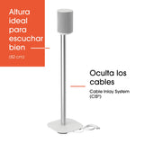 Vogel's SFS 4113 Pie de Altavoces para Sonos ERA 100, Sistema para colocación de Cables, Altura: 82 cm, Máx. 5 kg, Blanco