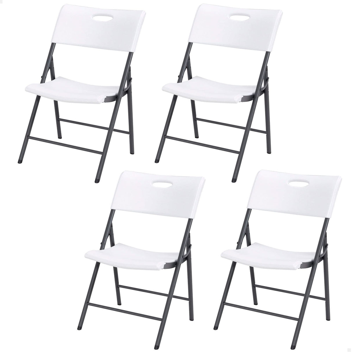 Lifetime 92114 - Pack 4 sillas plegables plástico ultrarresistentes / Sillas para eventos, catering, oficina, exterior e interior / Sillas plegables Lifetime ligeras y versátiles