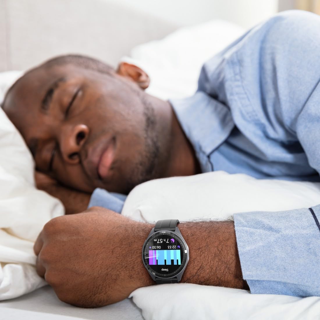Hama | Reloj Inteligente 1.43" (Smartwatch Resistente al Agua IP68, GPS, análisis sueño, frecuencia Cardiaca, Monitor de hasta 100 Actividades, Pantalla táctil) Azul