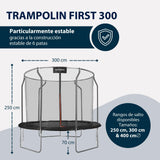 HUDORA First Trampolín para Exteriores con Red de Seguridad, para niños y Adultos, Multicolor