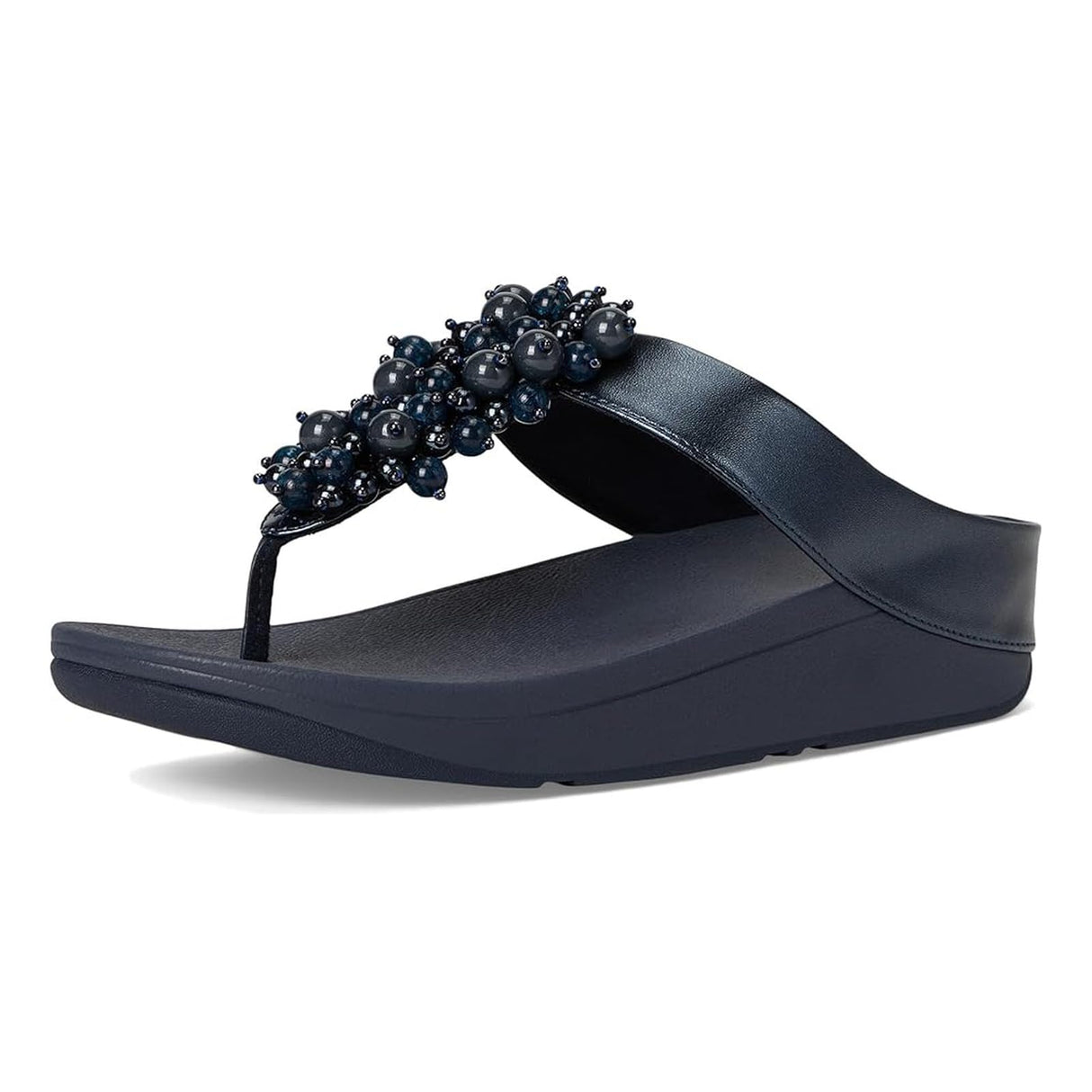 Fitflop Fino Bauble-Bead Toe-Post Sandals, Sandalia Mujer, Navy, 38 EU