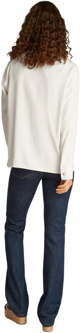 Tommy Hilfiger Camisa Mujer Soft Viscose Regular Fit, Marfil (Ivory Petal), 40