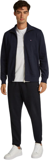 Tommy Hilfiger Sudadera con cremallera Hombre Essential Terry con cuello alto, Azul (Desert Sky), L