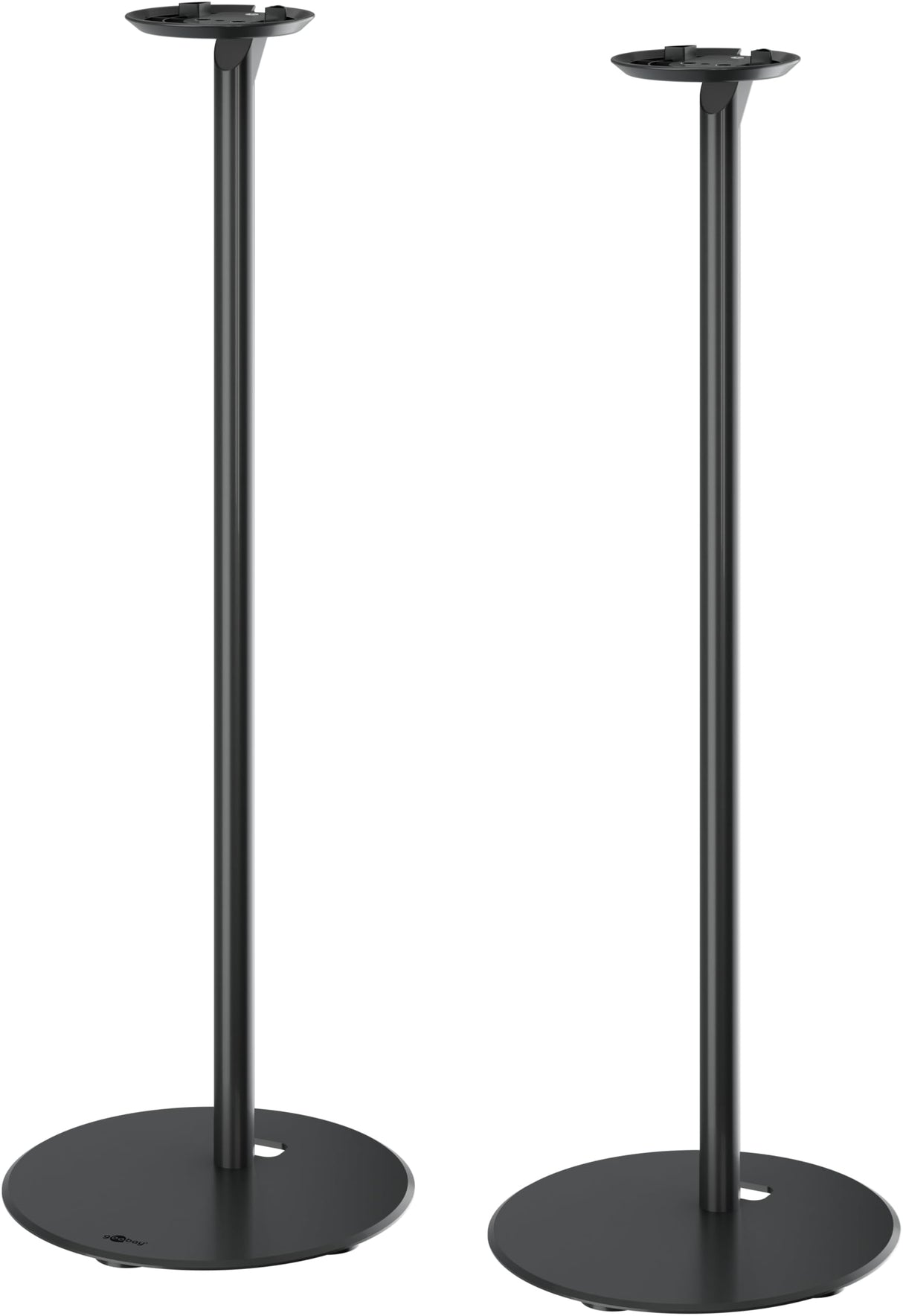 goobay Soporte para Altavoces Sonos Era 100, Capacidad de Carga de 3 K, gestión de Cables, 71,5cm de Altura, Negro, 71026