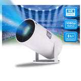 NK Mini Proyector Portátil - Resolución Full HD 1080P (Soporta 4K), Android, WiFi, Bluetooth, Mirror Link, Cristal 2.69" LCD, Altavoz Incorporado, HDMI y USB, Rotación 180°, (10'8 x 10'3 cm)
