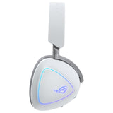 ASUS ROG Delta II Auriculares Gaming inalámbricos, Controladores de 50 mm, ROG SpeedNova, micrófono 10 mm, 153hrs de batería, DualFlow, BT, 2.4GHz, 3.5 mm, PC, Switch, PS4, PS5, Xbox, Blanco Lunar