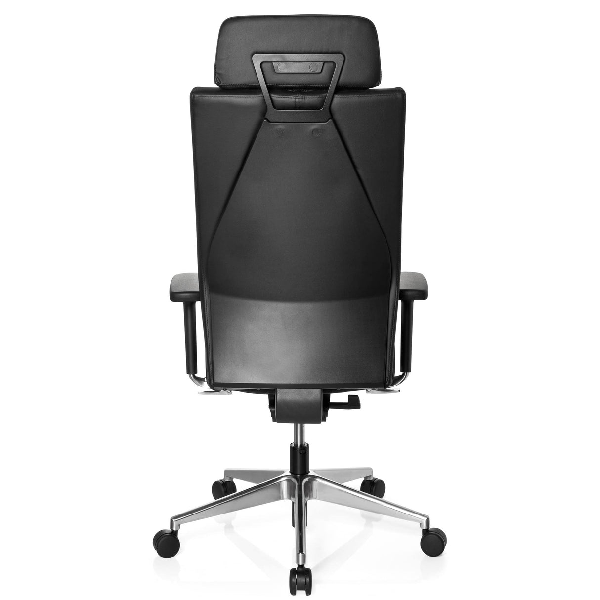 hjh OFFICE 608600 Silla de Oficina Pro-Tec XXL Cuero Negro, Silla giratoria, para Personas Altas, cargable hasta 150 kg