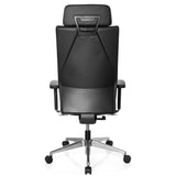 hjh OFFICE 608600 Silla de Oficina Pro-Tec XXL Cuero Negro, Silla giratoria, para Personas Altas, cargable hasta 150 kg