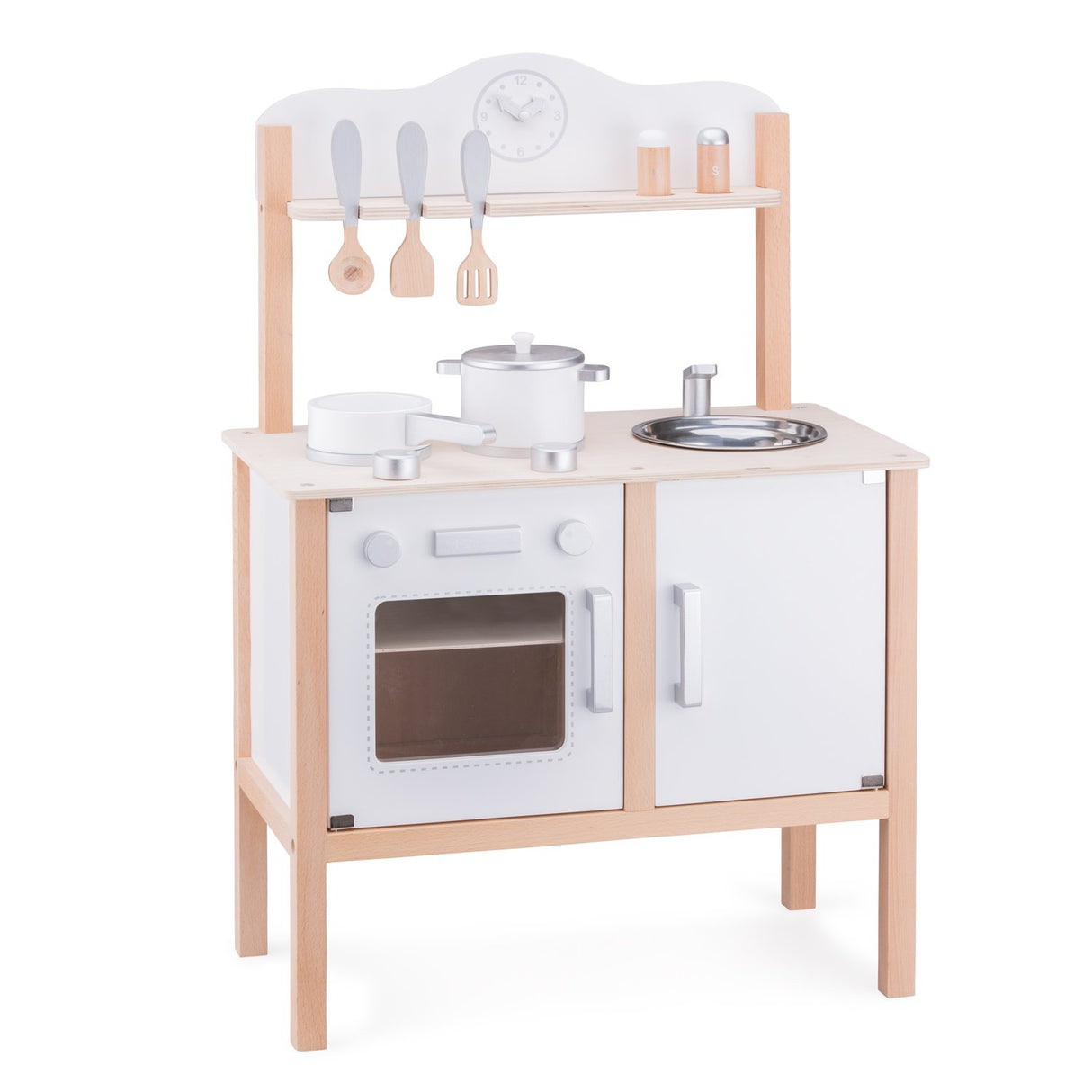 New Classic Toys New Classic Toys-11050 11050-Cocina Moderna, Color Madera, Blanco (11050)