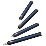 LAMY Dialog cc 081 – Pluma estilográfica noble en acabado de pintura azul mate con mecanismo de giro y totalmente retráctil parcialmente platino de 14 quilates, pluma de oro rosa, grosor de la pluma F