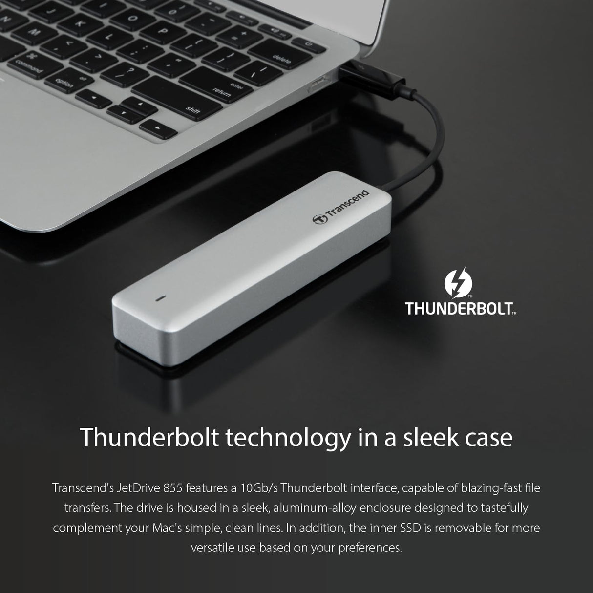 Transcend JetDrive 855 Interno SSD 480 GB para Macbook PCIexpress Gen3 x4 NVMe (Kit con Cubierta Externo Thunderbolt, Funda y Destornillador) TS480GJDM855