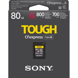 Sony CEAG80T.SYM - Tough Cfexpress Tarjeta de Memoria Flash de 80 GB Tipo A, VPG400 Serie G de Alta Velocidad con garantía de Rendimiento de vídeo (Lectura de 800 MB/s y Escritura 700 MB/s), Negro