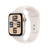 Apple Watch SE de 2.ª generación GPS Smartwatch con Caja de Aluminio en Blanco Estrella de 44 mm y Correa Deportiva Blanco Estrella - Talla M/L. Monitores de entreno y sueño y Resistencia al Agua