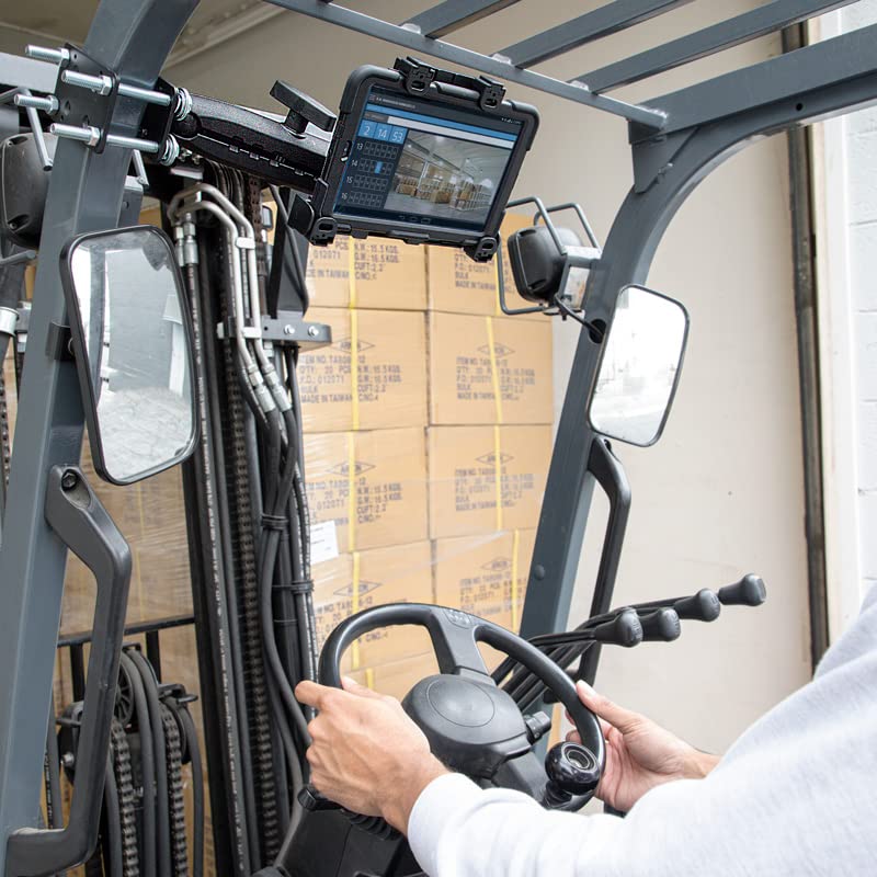ARKON Mounts - Soporte para tablet con bloqueo de carretilla elevadora con brazo de eje de 8.5 pulgadas, flexibilidad ajustable, instalación sin esfuerzo, diseñado para vehículos de almacén, se adapta