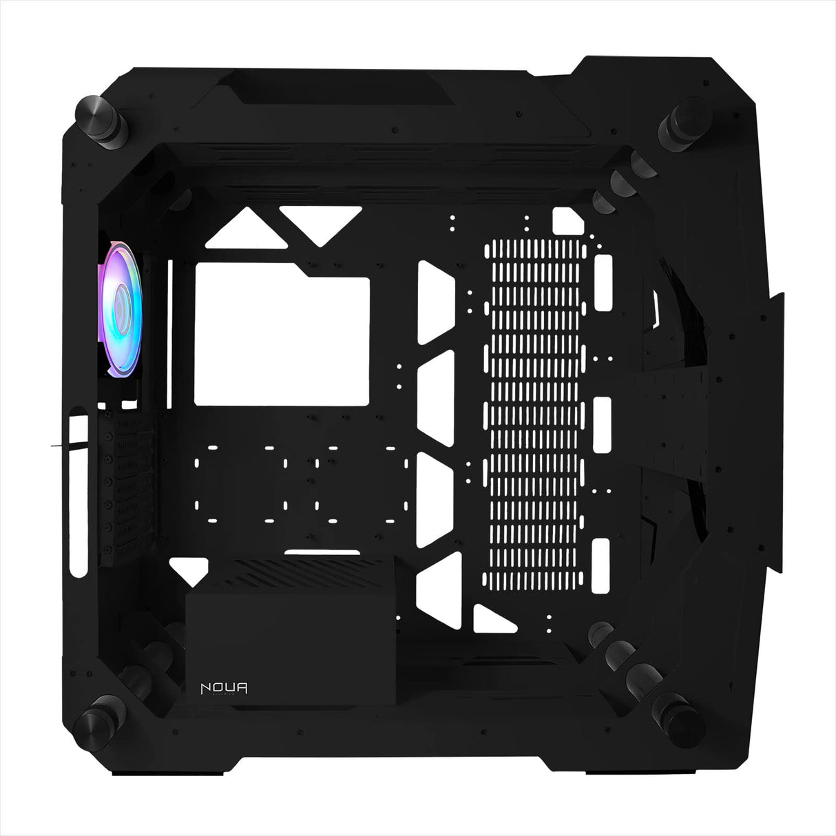 Noua Ego Caja PC Gaming Full Tower ARGB E-ATX, ATX, Micro ATX-ITX, Ventilador PWM ARGB 120mm Preinstalado, Paneles Laterales de Cristal Templado, USB 3.0, Color Negro
