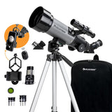 Celestron 22035 Travel Scope DX 70mm: telescopio Refractor portátil con óptica de Vidrio Completamente Revestido, Mochila, Paquete de Software de astronomía y Adaptador de Smartphone para digiscoping