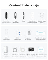Reolink 2K Timbre Inalámbrico con Cámara, 2,4/5G WiFi Timbre a Batería, Visión 150°x150°, Alimentación por Batería/Cable, Detector de Personas/vehículos/Paquetes, Sin Cuotas, Home Hub Incluido