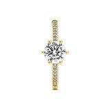 Pandora Passions Sparkling Crown 14k gold-plated ring with clear cubic zirconia, 50