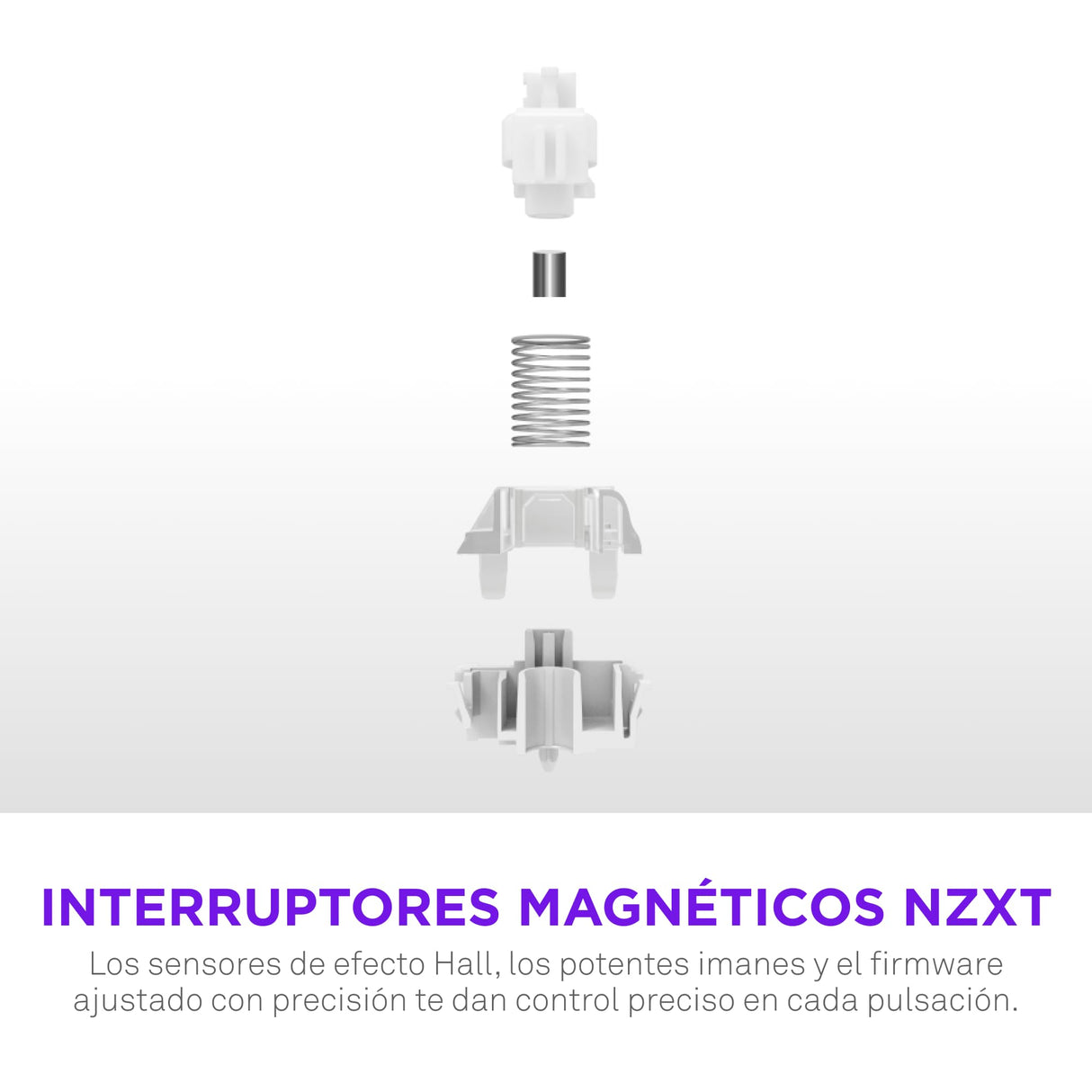 NZXT Teclado mecánico Gaming Function Elite MiniTKL con RGB magnético – Activación Ajustable – interruptores Hall Effect de Doble raíl –Disparador rápido – frecuencia de sondeo de 8K – DE – Blanco