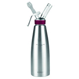 GOBEL - Sifón para la cocina profesional de acero inoxidable - Sifón para montar nata con recipiente y cabezal de acero inoxidable - 1 litro - Calidad profesional (cumple la norma NF D21-901)