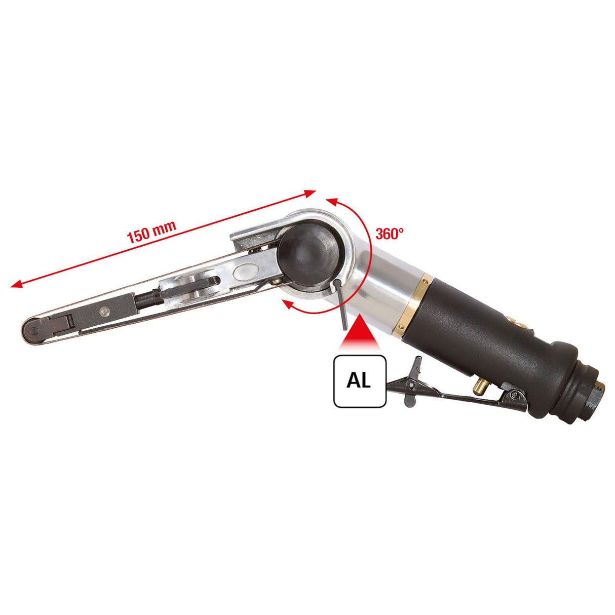 KS Tools 515.3549 Lijadora de cinta de aire comprimido, 150 mm